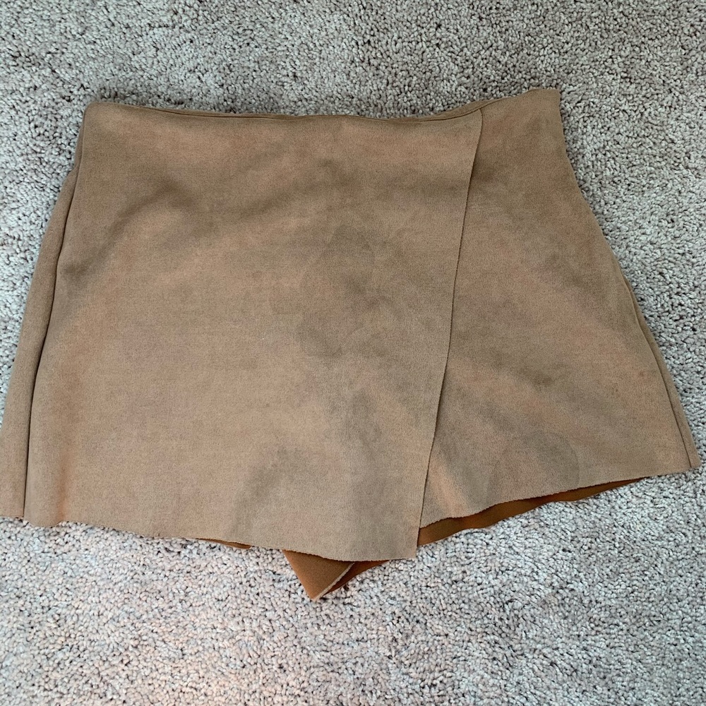 Nude Suede Skirt